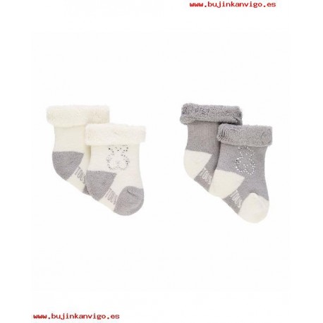 Set 2 calcetines lisos Oso strass