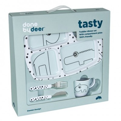 Toddler Dinner Set Happy Dots Blue