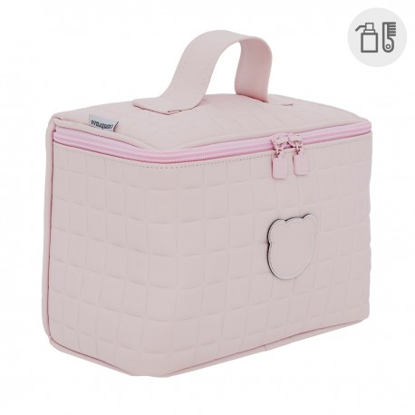 BOLSO VANITY GOFRE ROSA 16x25