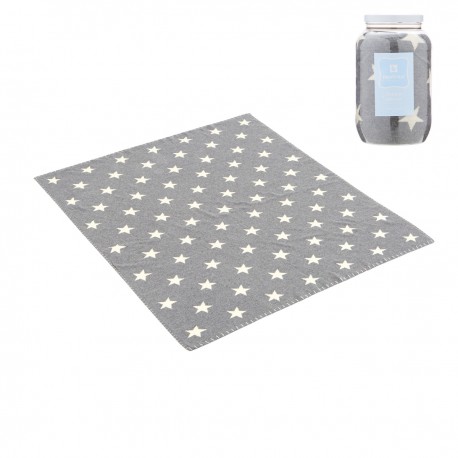 MANTA ALGODÓN BEBÉ 80x100 CM ETOILE GRIS