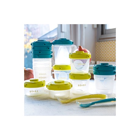 Lote 1era comida clip (lote :  porciones CLIP + cuchara 1era edad silicona )