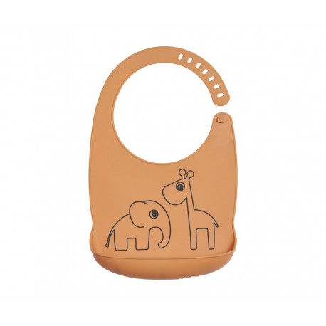 Babero Silicona Deer Friends mustard