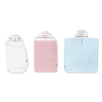 Toalla Capucha Pinguino Azul