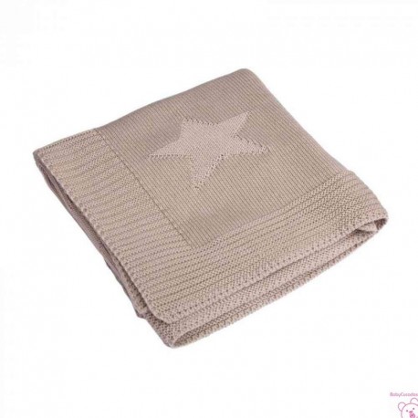Manta Estrellitas Y Osos Beige 