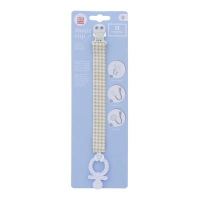 Cadena Chupete Vichy Beige