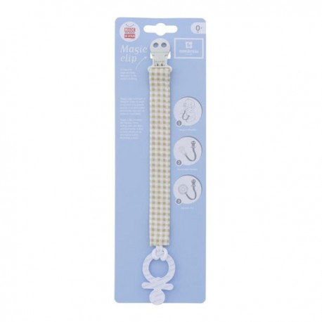 Cadena Chupete Vichy Beige