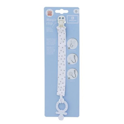 Cadena Chupete Vichy Gris/Mota