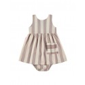 Vestido+Culotte 12M Rayas Rosa