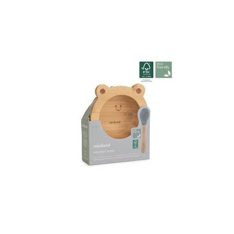 Wooden Bowl Frog +Cuchara