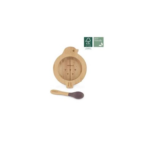 Wooden Bowl Chick +Cuchara