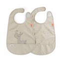 Bib velcro 2 pack Lalee Sand